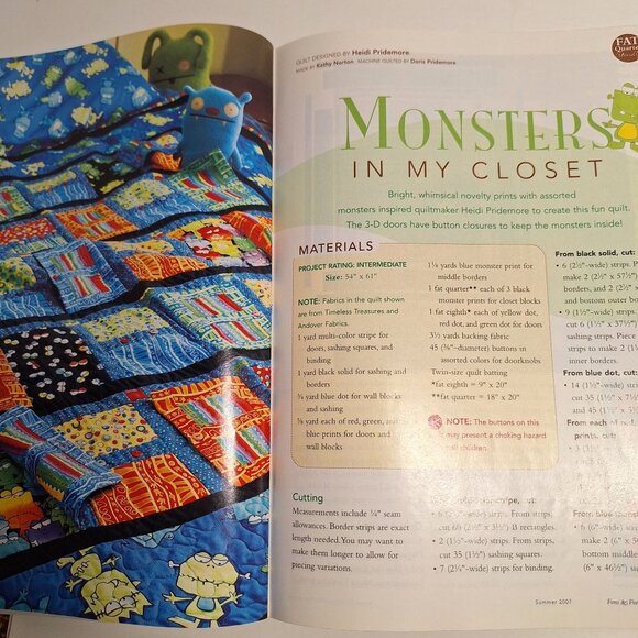 3 Fons & Porters Quilting Magazine Fall 2013 & 2003 Summer 2007 Patterns Lot - Picture 8 of 9